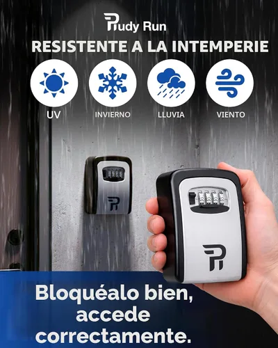 Miniatura 7 de Rudy Run - Caja para llaves con clave para exteriores, con montaje en pared para ocultar las llaves de la casa, caja de seguridad impermeable