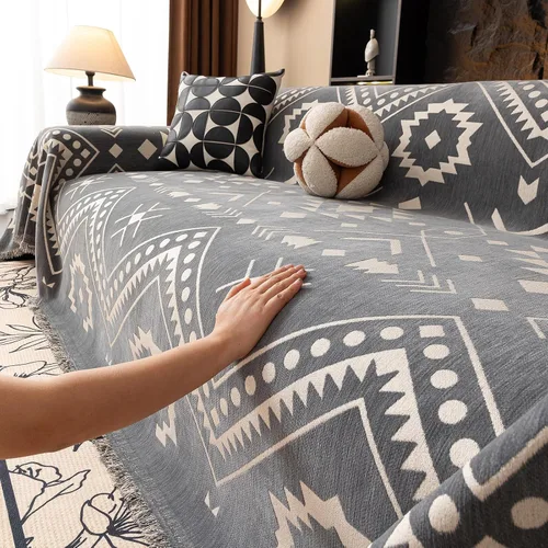 Miniatura 187 de VClife Fundas de sofá bohemio de felpilla para sofá seccional, fundas de sofá suaves y antideslizantes para sofá de 2 cojines, protector de muebles