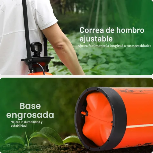 Miniatura 6 de VIVOSUN Pulverizador a presión de bomba de 1.35 galones, botella de agua a presión para césped y jardín con correa ajustable para el hombro