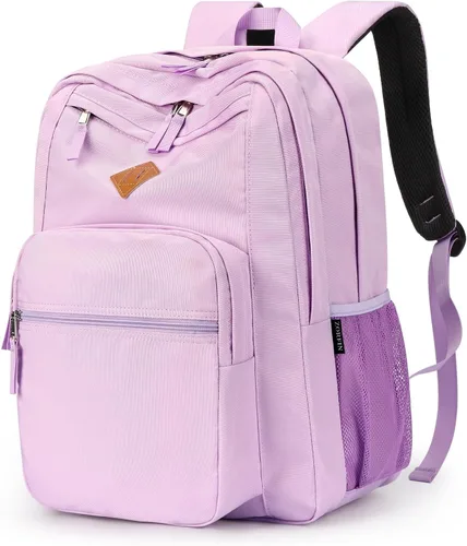 Miniatura 32 de ZORFIN - Mochila de 26 litros para la escuela, universidad y viajes, impermeable, con 8 compartimentos, Verde militar, Moderno