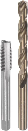 Miniatura 34 de uxcell Juego de grifos y brocas, M12 x 1.25 H2 rectos, fresadora de roscas para máquina de flauta recta, 0.413 in de acero cobalto M35 de alta