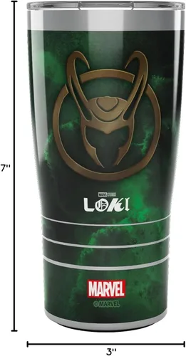 Miniatura 9 de Tervis Traveler Traveler - Vaso aislado de triple pared con aislamiento de tres paredes Loki Green Crest mantiene las bebidas frías y calientes, 20