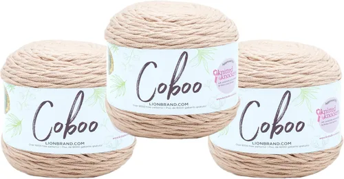 Miniatura 17 de Lion Brand Yarn Coboo, hilo suave para tejer, hacer ganchillo y manualidades, Vanilla Blossom, paquete de 3 Flor de vainilla