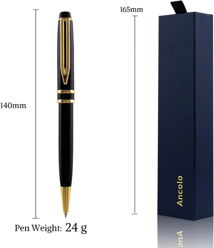 Miniatura 6 de Ancolo Bolígrafos de Promoción Personalizados - Regalo Publicitario de Negocios Juego de Escritura de Oficina - Grabado con Tu Mensaje Nombre