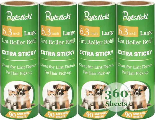 Miniatura 11 de Recambios de rodillo de pelusa de 4 pulgadas solo para Scotch Brite, repuestos de rodillo de pelusa para limpieza diaria, paquete de 4, recogida