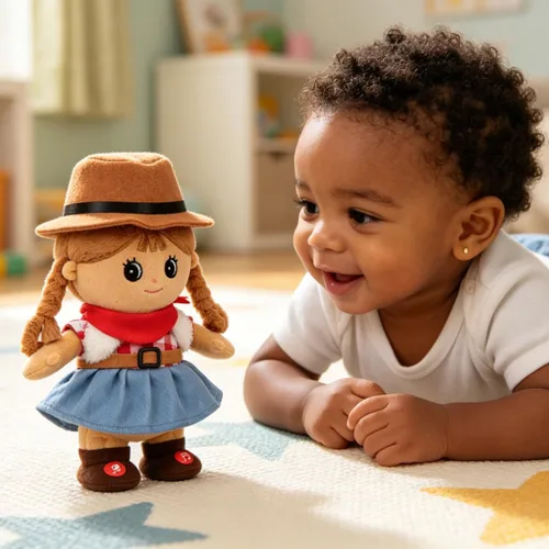 Miniatura 8 de Hopearl Muñeca negra que habla y canta, repite lo que dices, muñeca negra que camina, juguete animado interactivo, eléctrico, regalo de peluche