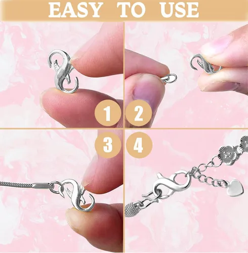 Miniatura 4 de Dailyacc S925 Abrazadera de Langosta de Doble Apertura en Plata de Ley y Oro, Extensiones de Collar y Pulsera, Cerraduras y Cierres para Joyería DIY