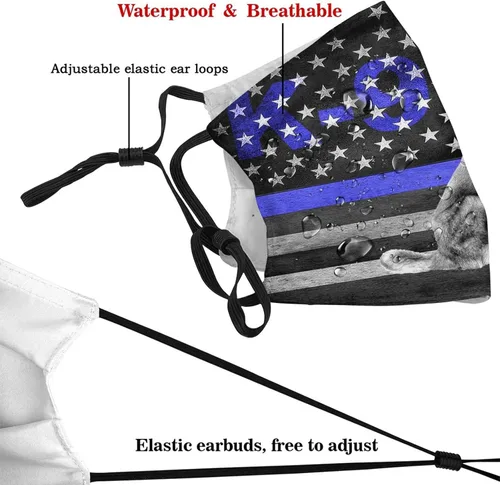 Miniatura 4 de Máscara facial de impresión lavable decorativa con 2 filtros regalo unisex para adultos pasamontañas bandana