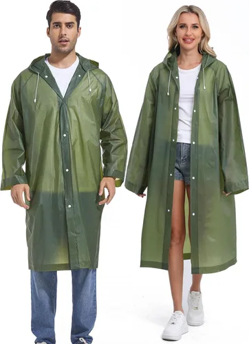 Miniatura 6 de 2 abrigos de lluvia de Borogo para adultos, chaquetas de lluvia reutilizables para hombres y mujeres