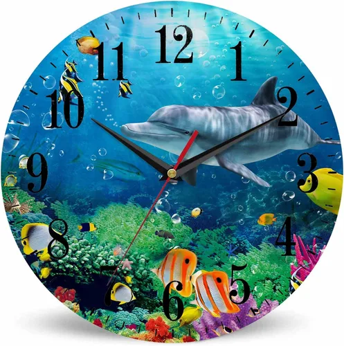 Miniatura 9 de Mxocom Reloj de pared con diseño de oso con texto en inglés "The Brown Bear Welcomes and Waves a Paw de 10 pulgadas, silencioso, sin tictac