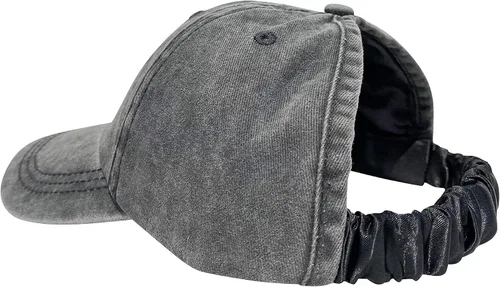 Miniatura 6 de CurlCap Gorra sin parte trasera para cabello natural, gorra de béisbol forrada de satén para mujer
