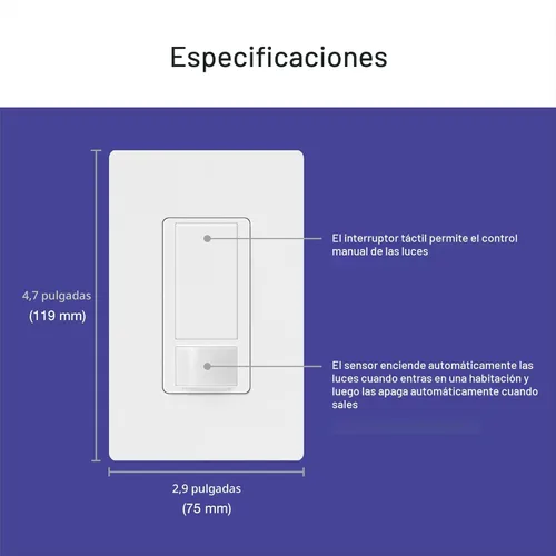 Miniatura 9 de Lutron Maestro Interruptor de luz con sensor de movimiento para interiores para baño, garaje, lavandería, cualquier bombilla, sensor de ocupación