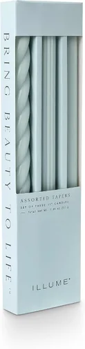 Miniatura 6 de Illume Beautifully Done Velas Cónicas Sin Aroma Surtidas Paquete de 3, Verde Salvia
