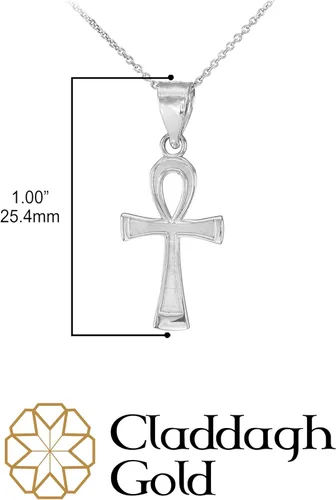 Miniatura 3 de Claddagh Gold Colgante de plata de ley 925 con cruz egipcia Ankh