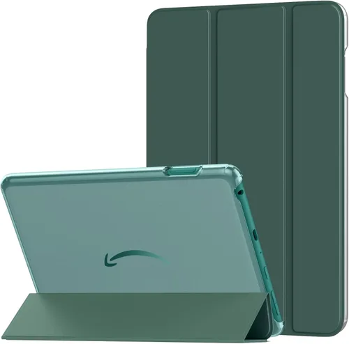 Miniatura 31 de MoKo Funda para tableta Amazon Kindle Fire HD 8 y 8 Plus (12/10ª generación, 2022/2020), funda de piel sintética con soporte triple y carcasa azul