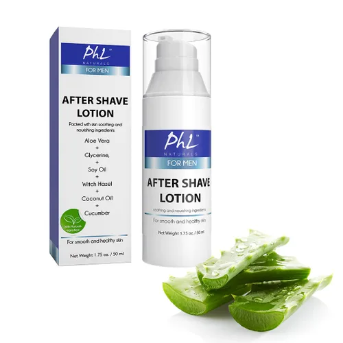 Miniatura 6 de PHL Naturals Loción para después del afeitado sin perfume para hombres, calma, hidrata, repara la piel y previene las quemaduras de afeitar, acabado