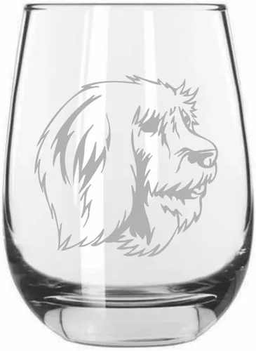 Miniatura 317 de Sakhalin Husky Dog - Copa de vino grabada personalizada de 15.25 onzas sin tallo
