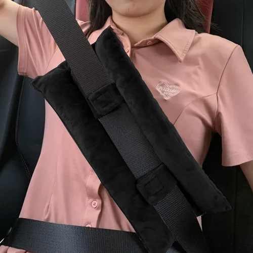 Almohada de cinturón de seguridad para mastectomía poscirugía, cojín de apoyo para recuperación de cirugía cardíaca para el pecho, puerto de Negro