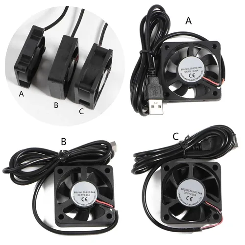 Miniatura 7 de Conector USB de 5 V, 4500-5500 rpm, ventilador de PC, disipador de calor, ventilador de refrigeración de CPU, 1.969 x 1.969 in, 5 V, USB, ventilador