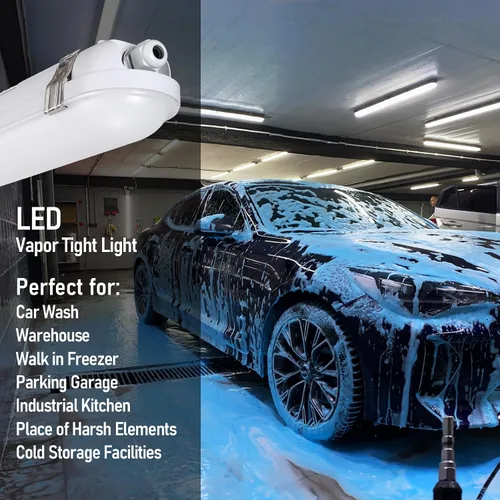 Miniatura 5 de LEONLITE Lámpara LED hermética de vapor de 4 pies, 3CCT, 70 W/60 W/50 W, iluminación de tienda, 0-10 V, regulable, impermeable, a prueba de vapor