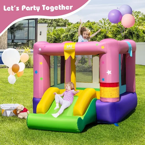 Miniatura 6 de BOUNTECH Casa inflable de rebote para niños de 3 a 12 años para interiores y exteriores con soplador de 480 W, área de salto, tobogán, juego