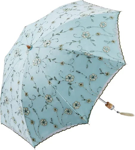 Lpins Sombrilla de encaje, sombrilla plegable vintage con flores UV para lluvia, protección solar, regalo, decoración
