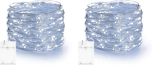 Miniatura 26 de Dazzle Bright - Guirnalda de luces de hadas de Halloween, 60 luces LED de 20 pies de alambre de cobre a batería y resistente al agua, decoraciones