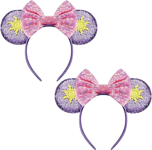 Miniatura 36 de FANYITY - Orejas de ratón, diadema con lentejuelas brillantes para cosplay de ratón para niños, niñas y mujeres, para Halloween y viaje a Disney