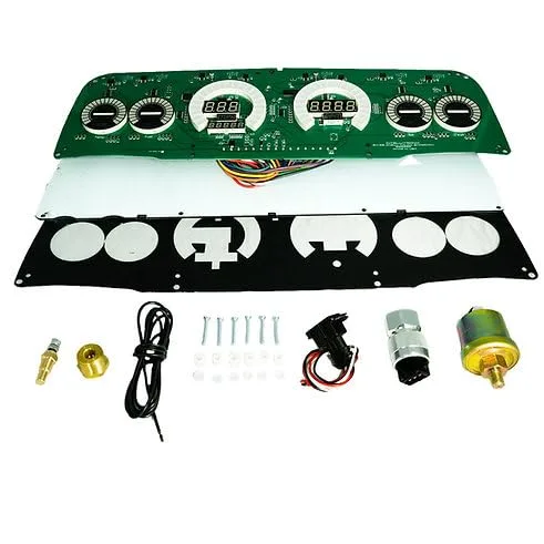 Miniatura 2 de Panel de medidor de repuesto digital LED (camión Chevy 64-66) Reemplazo directo (verde azulado)