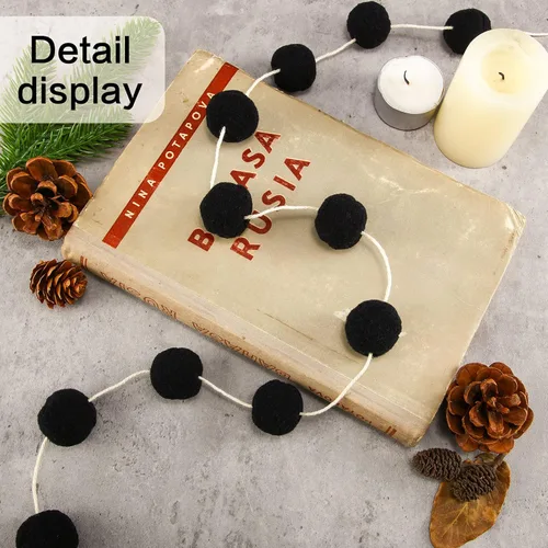 Miniatura 5 de Tegeme 4 guirnaldas de pompones de fieltro, decoración del árbol de Navidad, pancarta colgante para el hogar, decoración de bolas de invierno de 6.6