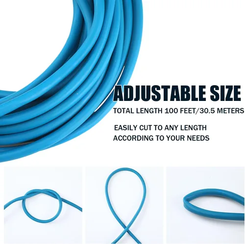 Miniatura 5 de Frienda Tubo de goma de látex de 100 pies, 3/8 de pulgada de diámetro exterior, 1/4 de pulgada de diámetro interior, bandas quirúrgicas para Azul