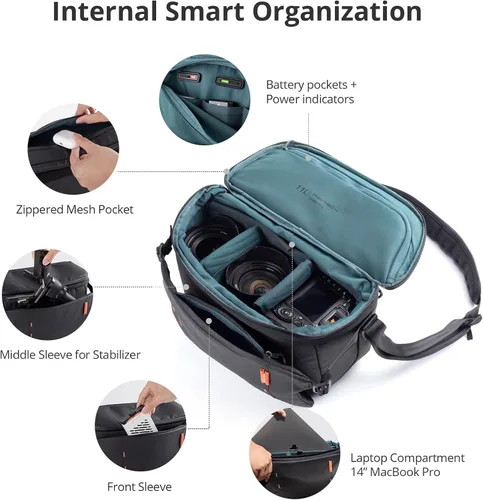 Miniatura 2 de PGYTECH OneMo - Mochila para cámara tipo Sling de 11L-13L, bolsa de hombro para cámara impermeable para fotógrafos de viaje, bolsa para cámara DSLR