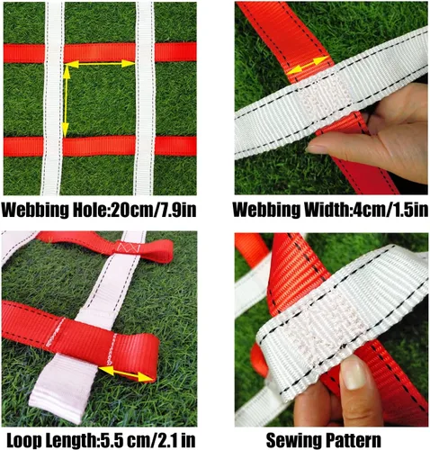 Miniatura 2 de Red de carga para niños escalando, juego de red de hamaca Ninja Line Jungle Gym Fence Protection Rope Net Truck Netting, accesorios para Slacklines