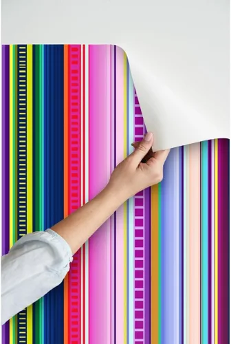 Miniatura 3 de Spoonflower Papel tapiz para despegar y pegar, diseño de rayas de serape, estilo mexicano, colorido y brillante, papel pintado extraíble