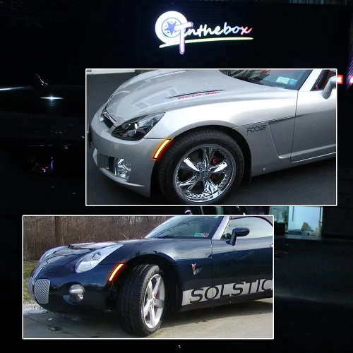 Miniatura 9 de Lámparas de Marca Lateral Delantera LED de Lente Ahumada Ámbar Compatibles con 2006-2010 Pontiac Solstice, 2007-2010 Saturn Sky Lente ahumada LED