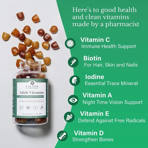Miniatura 7 de Salaam Nutritionals - Multivitaminas para adultos, gomitas de vitaminas para mujeres y hombres, multivitaminas para adultos con 11 vitaminas