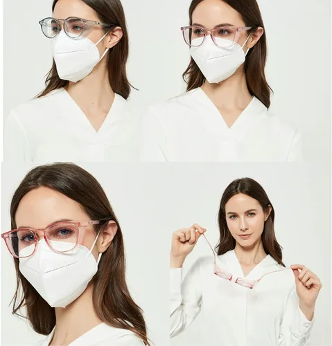 Miniatura 5 de Gafas protectoras de seguridad, lentes claros a prueba de empañamiento/rayones, para hombre, marco transparente Rosado