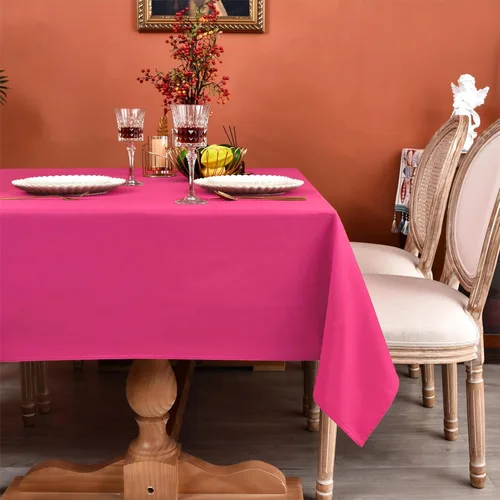 Miniatura 20 de MEANMOY Mantel cuadrado de poliéster lavable, resistente al agua y a las manchas, de 210 GSM, de 54 x 54 pulgadas, mantel de mesa rectangular sin
