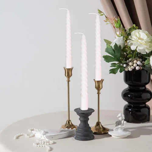 Miniatura 4 de Kandelo - Velas espiraladas cónicas de 8 pulgadas, 4 unidades, 5 horas, sin humo, vela larga, candelabros altos, para el hogar, cena, fiesta, boda