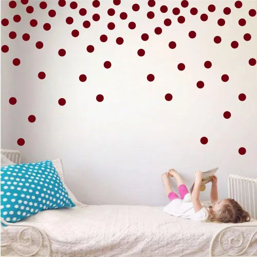 Miniatura 17 de Adhesivos decorativos de vinilo para pared, diseño de círculos de lunares, fácil de despegar y pegar, adhesivos decorativos extraíbles para Beige