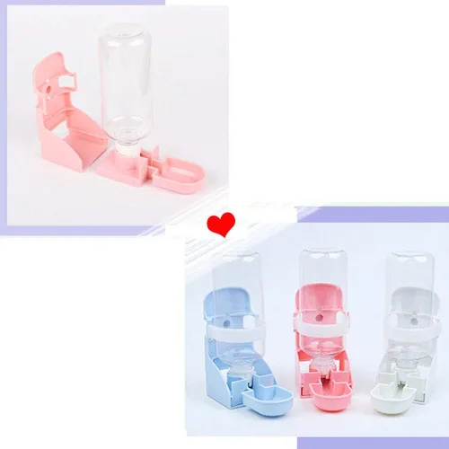 Miniatura 7 de Comedero de agua para conejos, dispensador de agua suspendido de jaula para mascotas, cuenco automático colgante para botella de animales pequeños