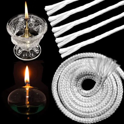 Miniatura 5 de SKYPRO Mechas de repuesto de fibra de vidrio blancas para velas de aceite, 0.039 in de ancho, 32.8 ft de longitud, mechas para lámparas de aceite