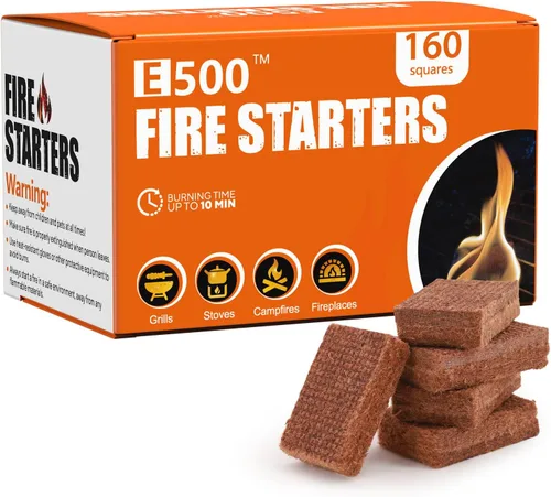 Miniatura 10 de E500 Arrancador de fuego, cuadrados para barbacoa, fogata, chimenea, estufa de leña, chimenea, hoguera, parrilla, 32 cubos para uso en interiores