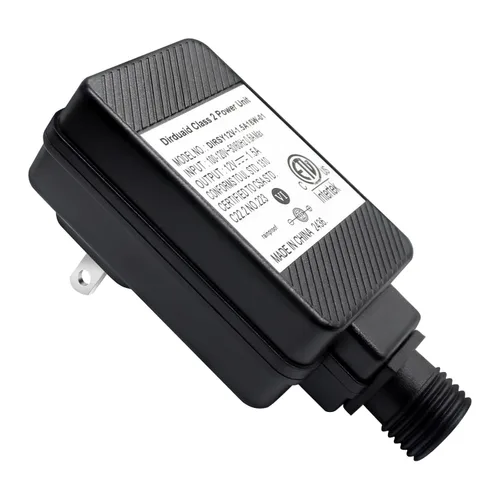 Miniatura 8 de Dirduaid Transformador LED de 12 V 0.6 A, adaptador de corriente inflable clase 2, transformador de bajo voltaje IP44, enchufe de EE. UU.