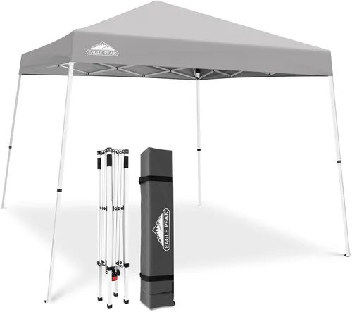 Miniatura 14 de Eagle Peak - Pérgola plegable (10.0 x 10.0 pies), patas inclinadas, de tela, para exteriores, fácil de montar, Negro