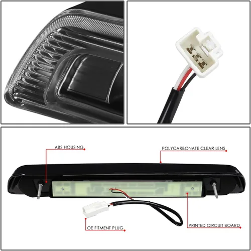 Miniatura 5 de DNA MOTORING 3BL-TTU07-3D-LED-BK Carcasa negra 3D LED de montaje alto 3ª tercera luz de freno [compatible con Tundra 07-21] 2-Carcasa negra