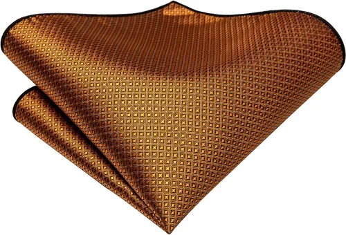 Miniatura 251 de Hi-Tie Corbata clásica de cachemira para hombre con pañuelo y gemelos a cuadros