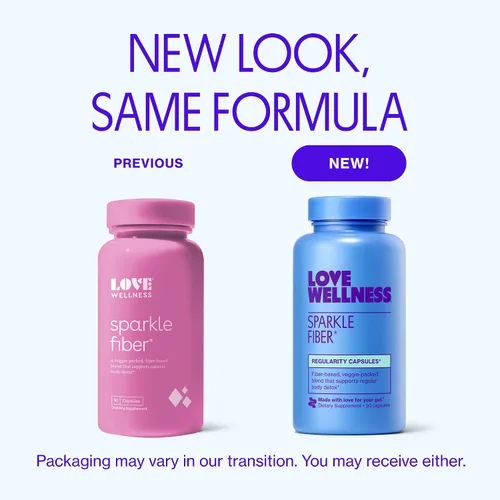 Miniatura 2 de Love Wellness Suplemento de fibra brillante para la salud intestinal, 90 cápsulas, píldoras de fibra de belleza para piel brillante, alivio