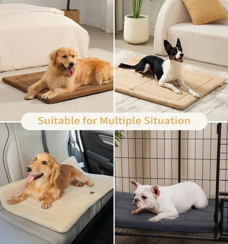 Miniatura 4 de Made4Pets Cojín Cama para Jaula de Perros Medianos y Grandes, Lavable y Reversible, Tapete Antideslizante para Perrera para un Sueño Acogedor, Cama
