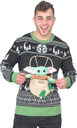 Miniatura 2 de Star Wars Baby Yoda The Child Forces Trees Ugly Christmas Sweater Negro